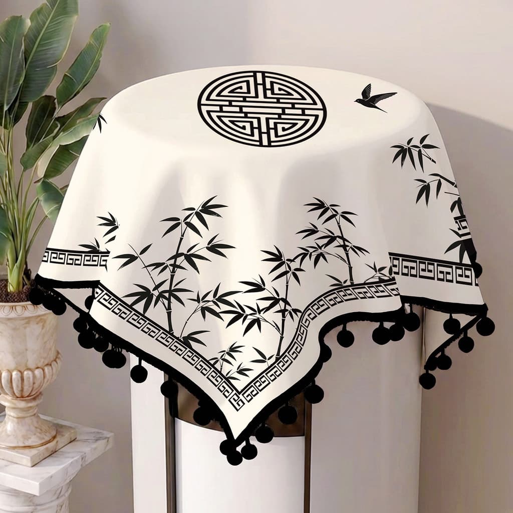 Novo estilo chinês ar condicionado capa Anti-poeira cilíndrico Vertical ar condicionado capa pano estilo chinês doméstic