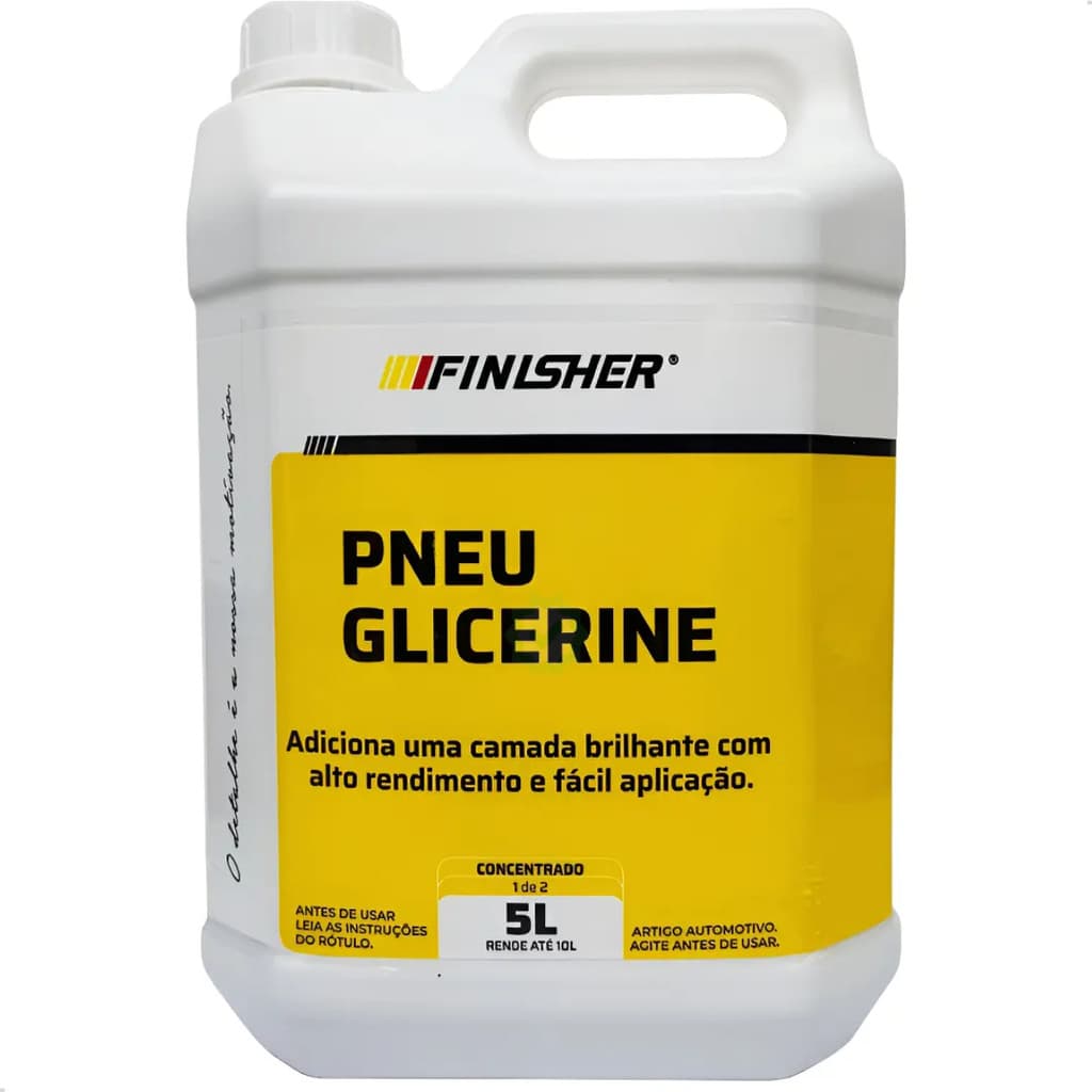 Abrilhantador De Pneu Finisher Glicerina 5L Brilho Espelhado Pretinho Pneu Automotivo