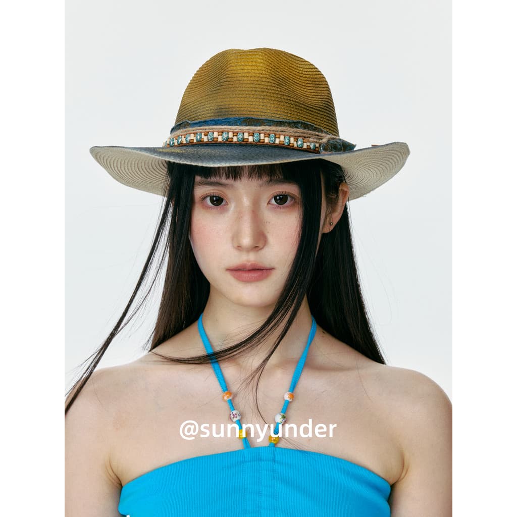 Panamá retro Jazz cartola feminino retro Cowboy chapéu verão viagem protetor solar guarda-sol chapéu de palha férias cha