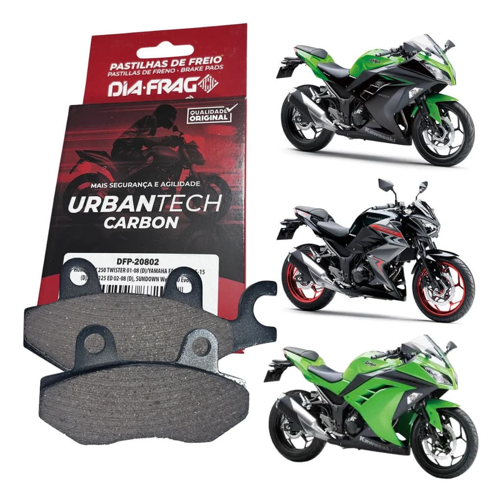 Pastilha De Freio Dianteira Ou Traseira Kawasaki Ninja 250 Ninja 300 Ninja 400 Z300 Z400