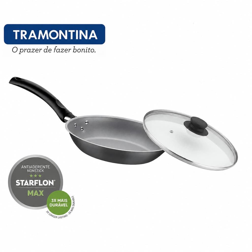 Frigideira Com Tampa 24cm Antiaderente Tramontina Turim 1,4 Litros