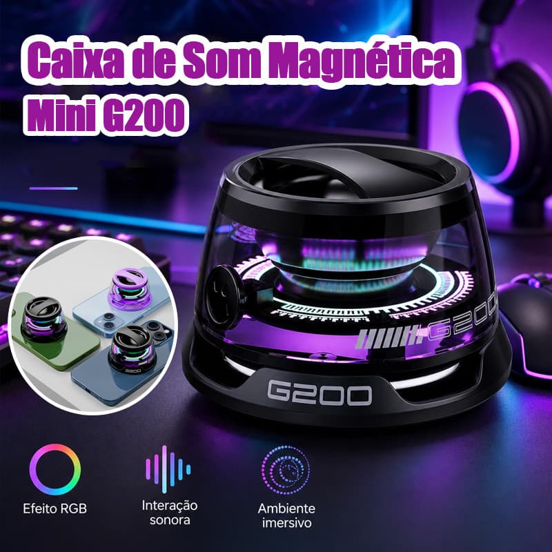 Mini G200 Caixa de Som Magnética Caixa De Som Bluetooth Com luzes coloridas mini Speaker