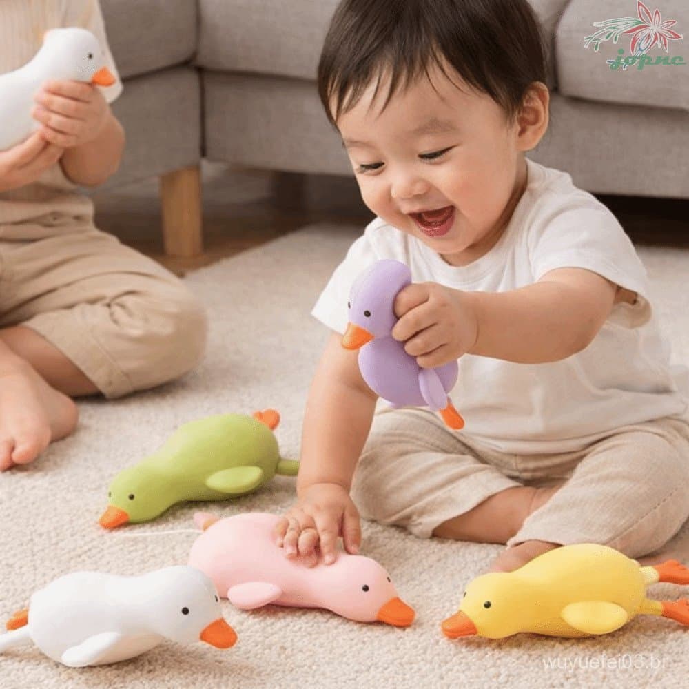 JOPNE Duck Pinch Le , Brinquedos Sensoriais De Pato Transformável Coloridos De Ventilação Com Textura Mole