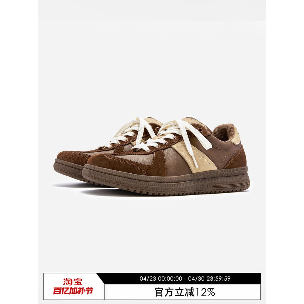 Senguo Meirard sapatos de treinamento masculino feminino mesmo estilo primavera Casual All-Match marrom sola grossa sapa