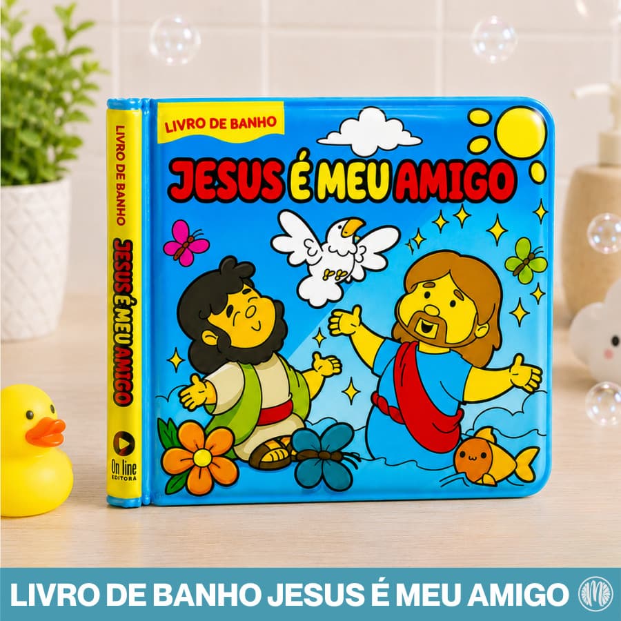 Livro de Banho Infantil Jesus É Meu Amigo Bebê Educativo Cristão