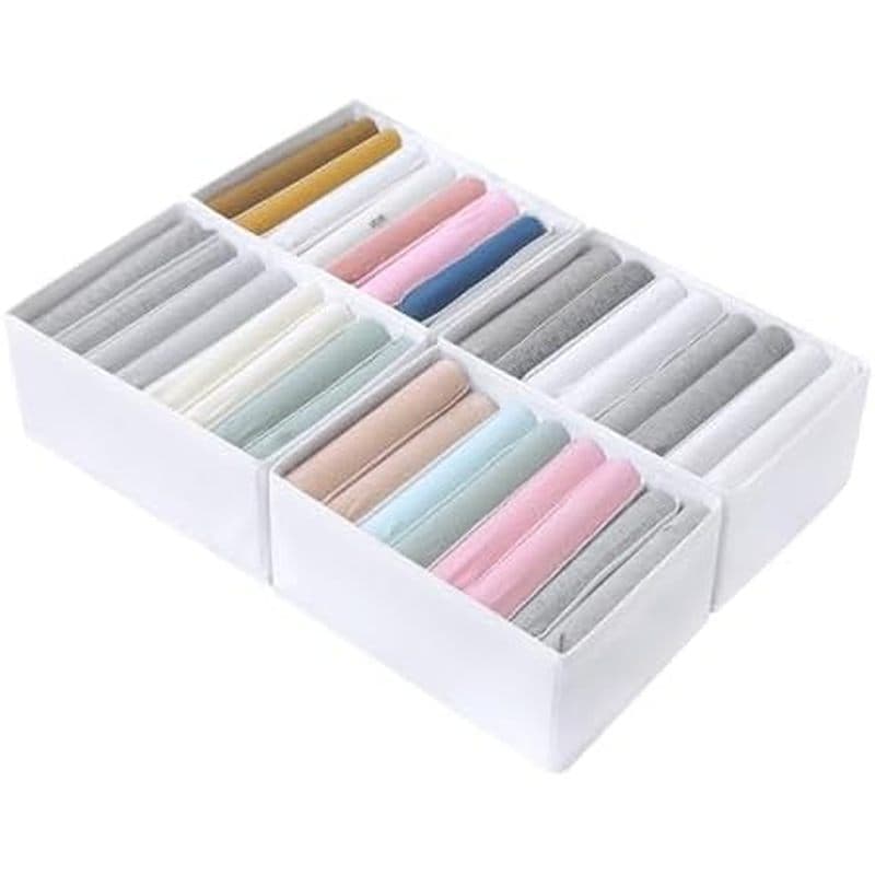 Organizadores De Gavetas Qozary 4 Pack Para Roupas , Armário Dobráveis De 8 Grades E Caixas De Armazenamento Quarto , Or