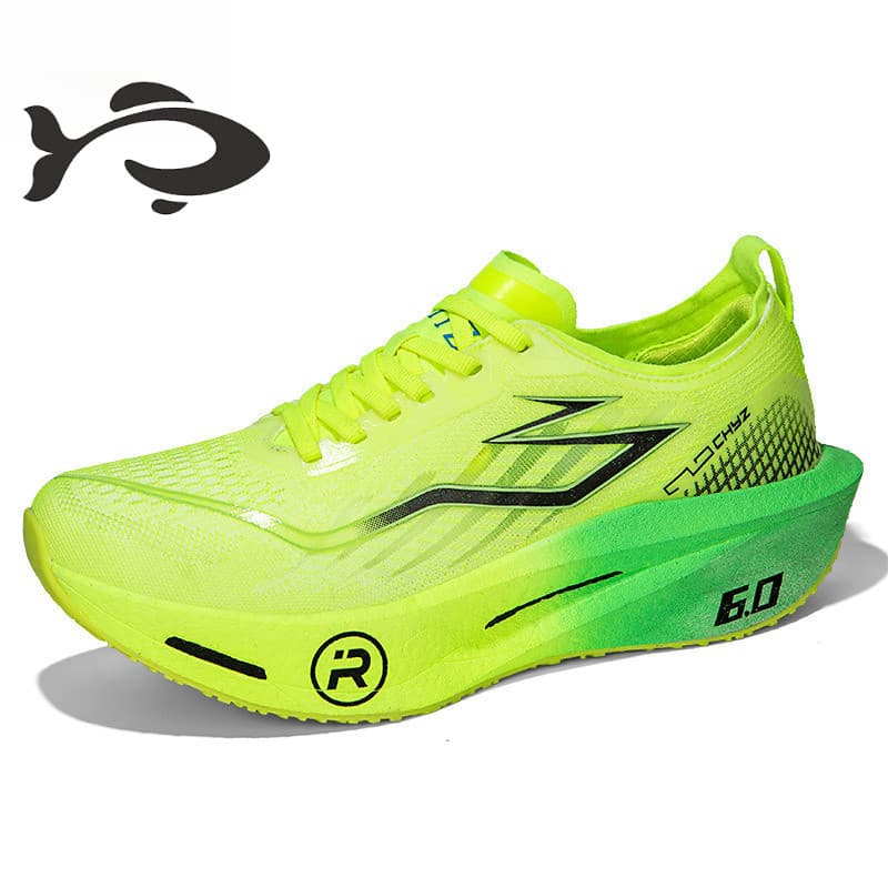 Tênis de corrida com placa de carbono para homens e mulheres, tênis esportivos com sola popcorn, para maratona e corrida