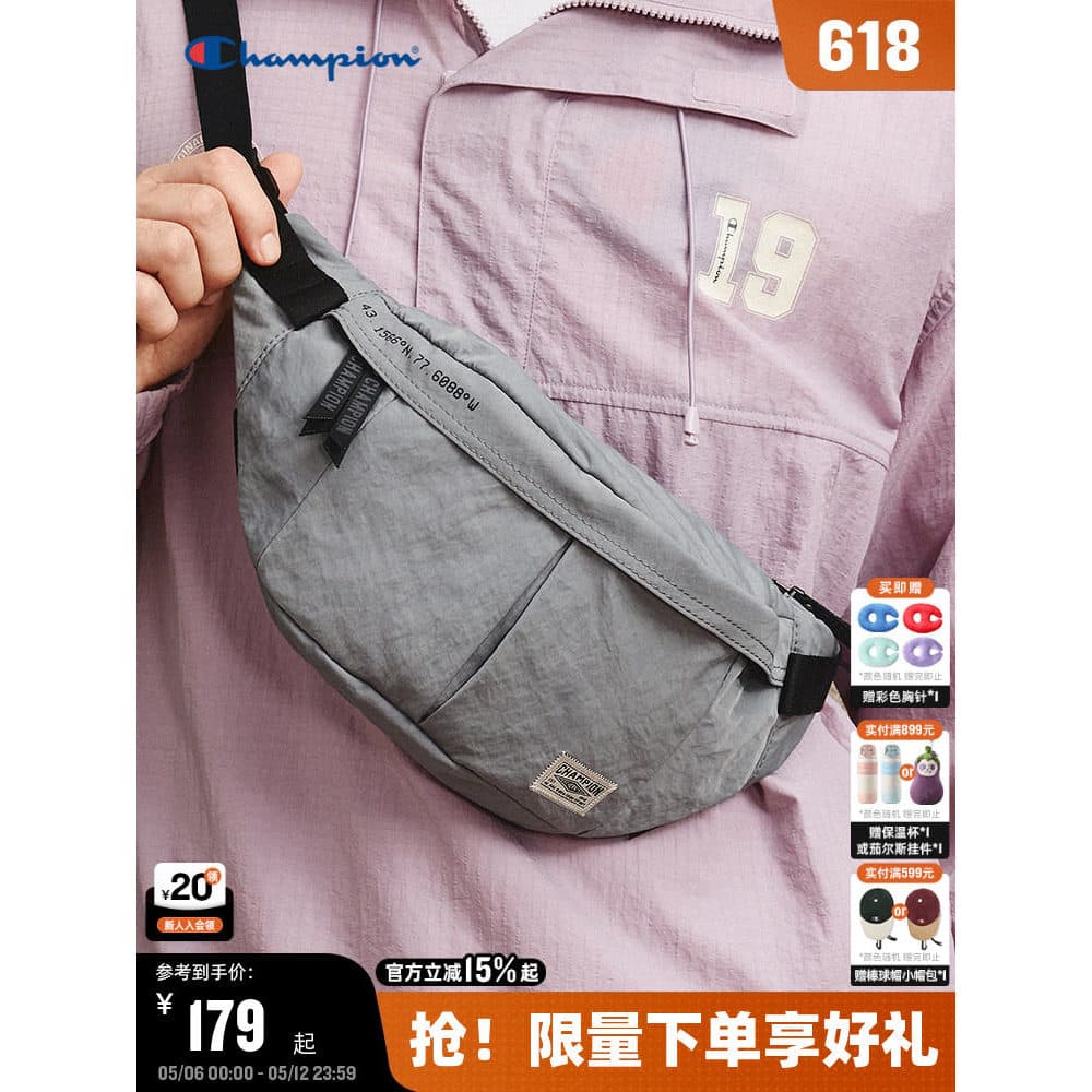 Campeão campeão bolsa de cintura 2026 primavera novo estilo feminino Casual Commuter mochila masculina na moda All-Match