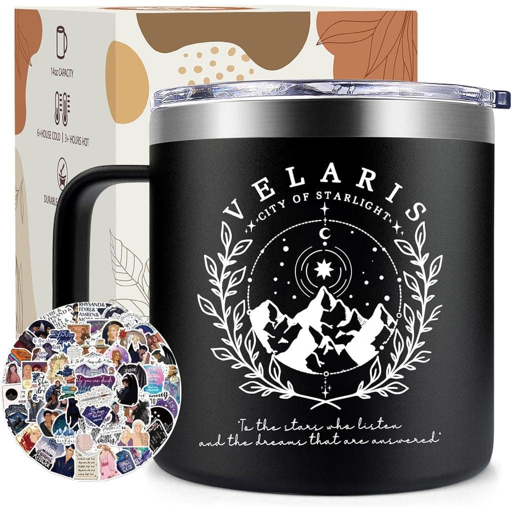 Presentes Fufendio para Amantes de Livros - Caneca Velaris City of Starlight 14 oz - Presentes Acotar para Amantes de Li