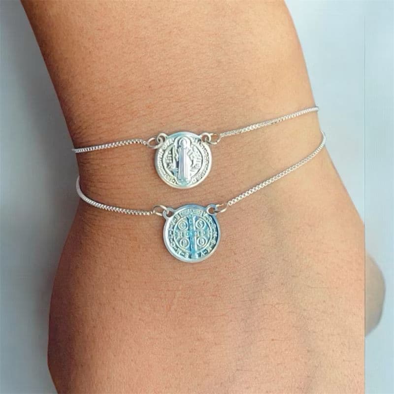 Pulseira São Bento Duplo Folheado a Prata925 e Ouro18k