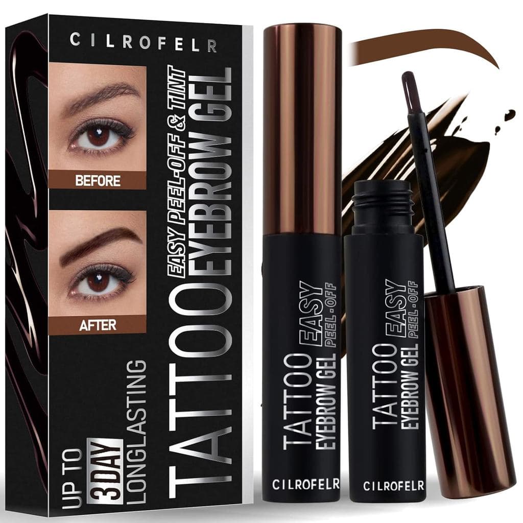 Gel para Sobrancelhas Cilrofelr Tattoo Peel Off, Gel para Sobrancelhas Fácil de Remover, Dura até 3 Dias, À Prova d'Água