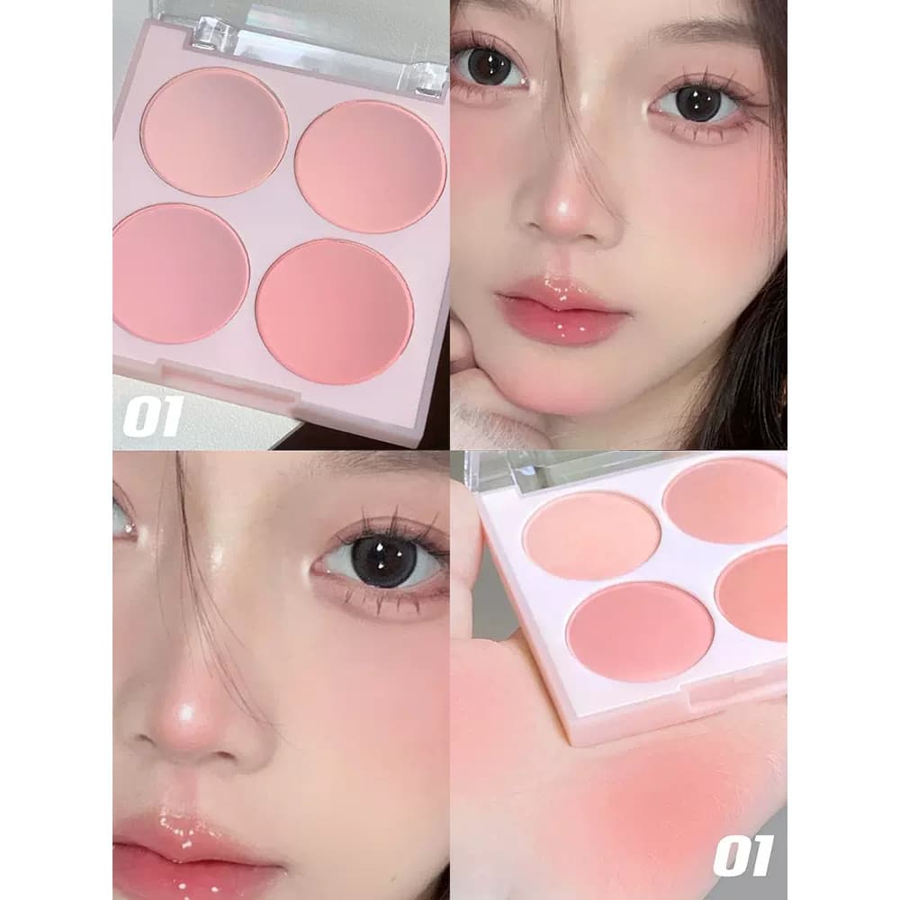 Melão Cremoso Super Tender!Sorvete Blush de quatro cores fosco baixa saturação rosa expansão cor pêssego maquiagem Nude