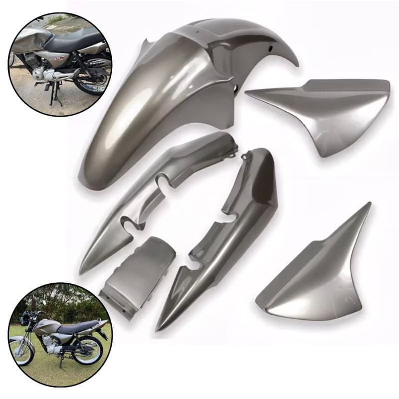 Kit Carenagem Completo CG 150 Titan 2004 2005 2006 2007 2008 Prata Cinza Pintura e Verniz Original
