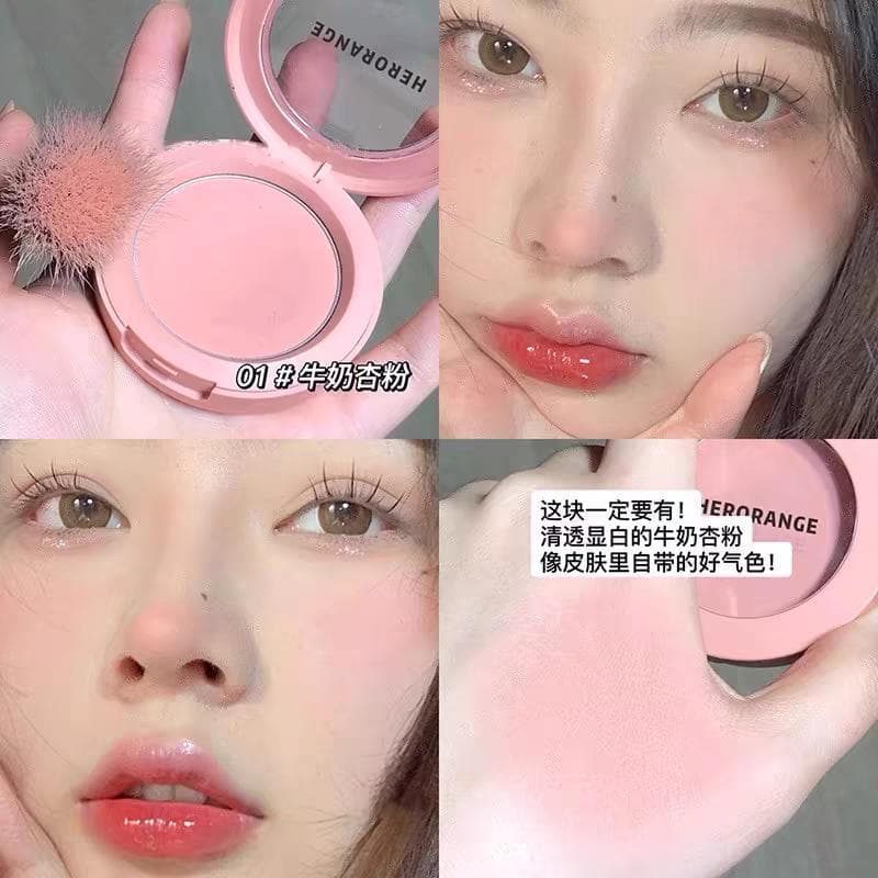 Freira gigante!Limpar leite damasco blush feminino monocromático blush paleta fosco baixa saturação cinza rosa expansão