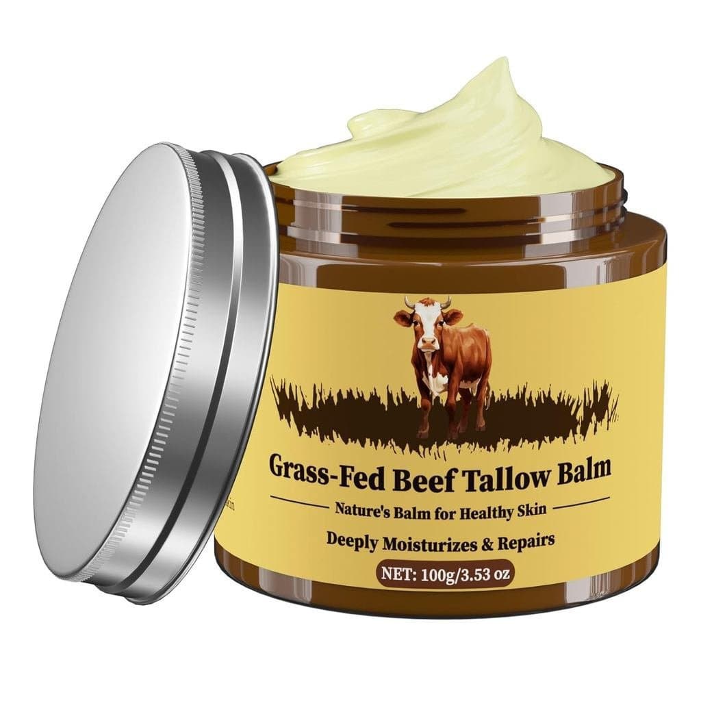 Sebo de Carne Bovina, Bálsamo de Sebo e Mel, Hidratante Facial, Bálsamo de Sebo de Carne Bovina Batido 100% Orgânico de