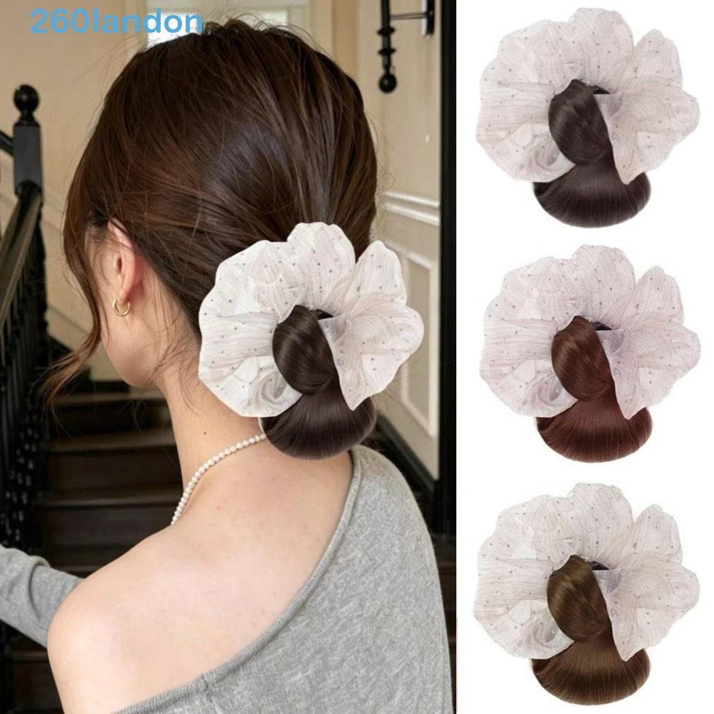 Faixa De Cabeça De Coque De Cabelo Sintético LANDON , Clipe De Garra De Bolha De Nuvem Em , Peruca Flor Fofa