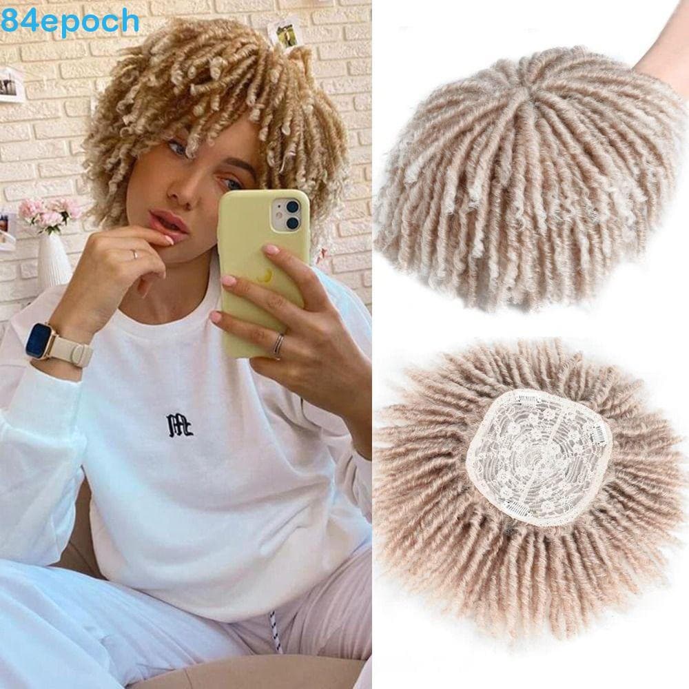 BREPOCH Dreadlock Peruca Topper De Cabelo , Perucas Afro Tranças De Crochê Locs Trançada , 6 Polegada Curta Macia Dreads