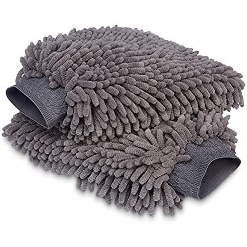 Pacote De Luvas Para Lavagem De Carros Em Microfibra Basics Deluxe Com 2 30 x 20 cm | Cinza Escuro