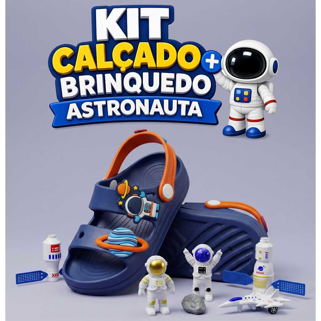 Calçado com Brinquedo Astronauta super macio confortavel leve  antiderrapante menino
