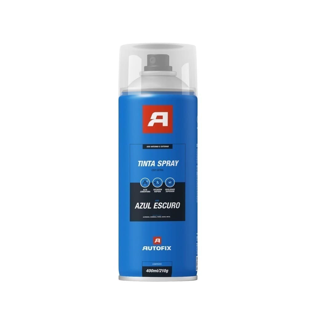 5 Tinta Spray Azul Escuro Plástico  400ml – secagem rapida ok