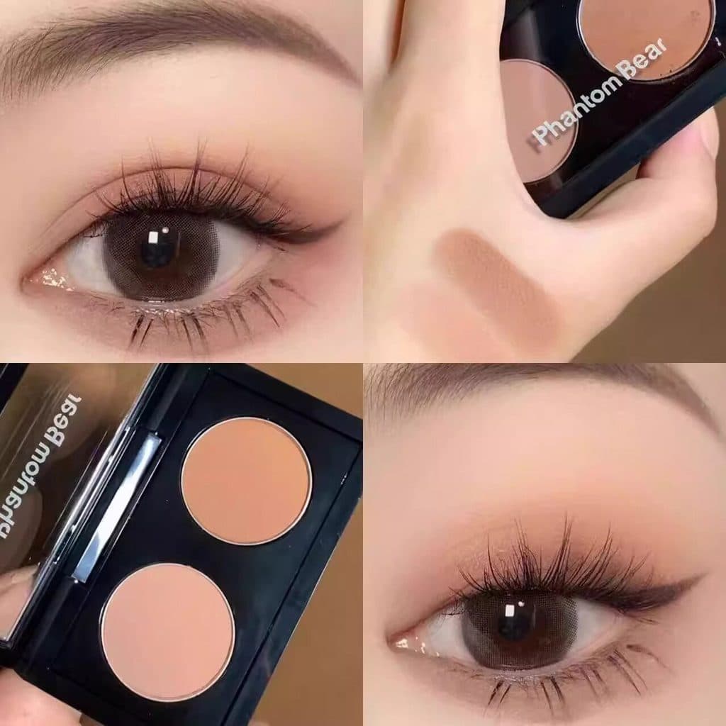 Paleta De sombras De duas cores baixa saturada, fosca, delicada, cor terra, todos os dias, nicho, pele De azeitona, redu