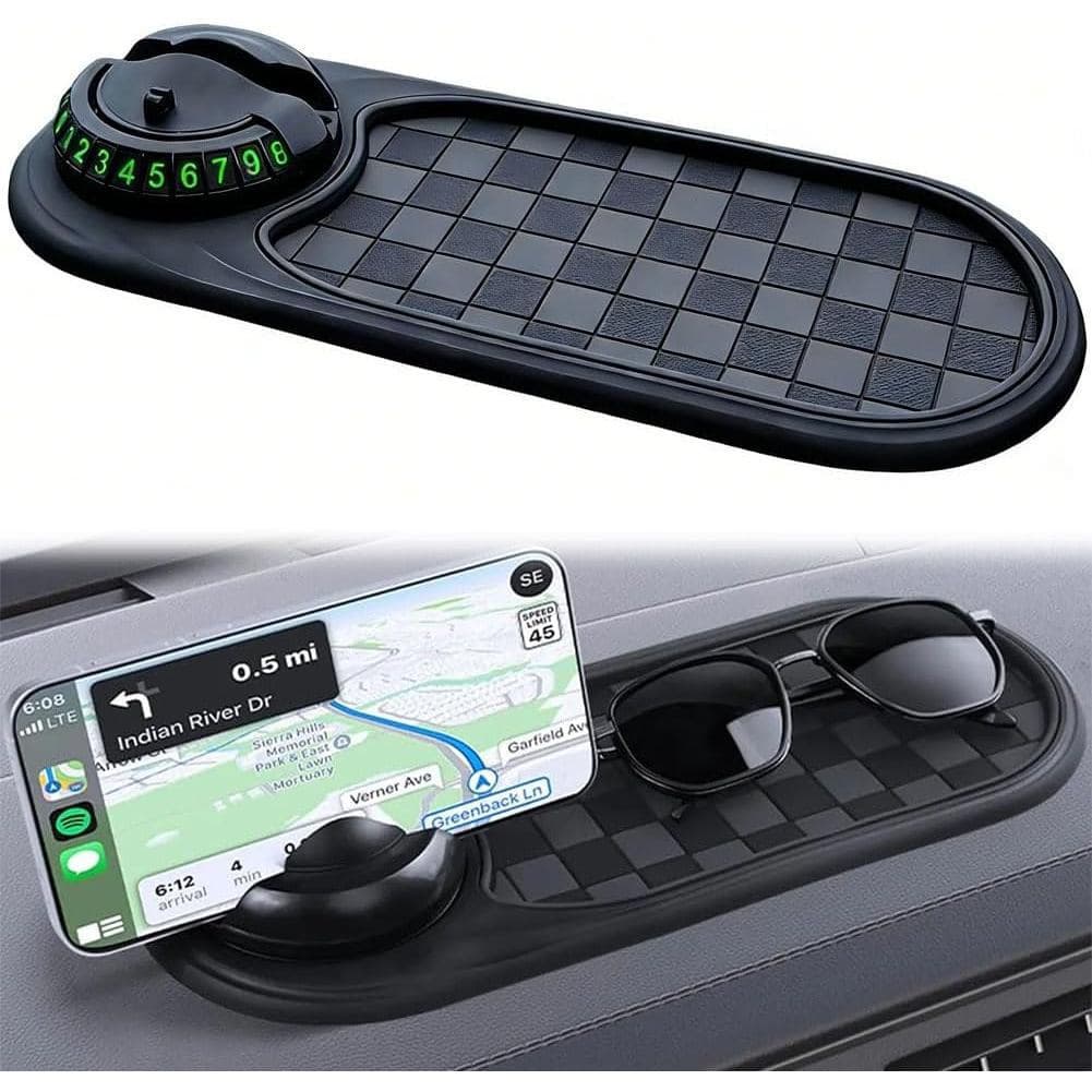 Multifuncional360 ° Suporte Giratório Antiderrapante para Celular no Painel do Carro, Acessórios para Painel com Número