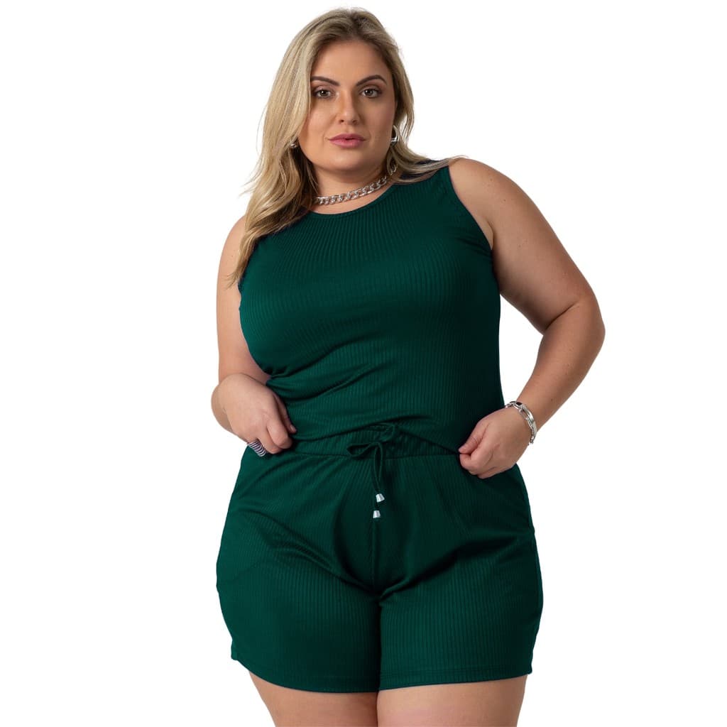 Regata Plus Size Feminina Canelada Clarisse Básica e Elegante 1213-DROP