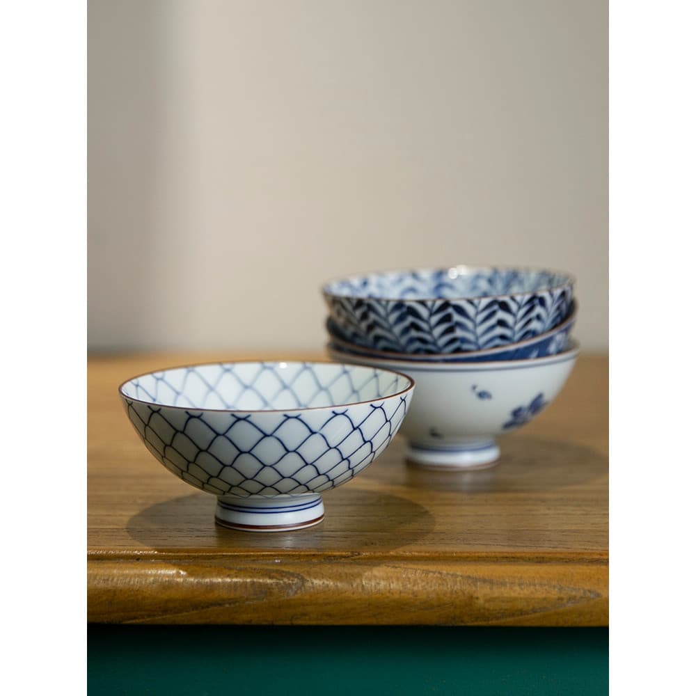 Japão Japão Japão Importado Underglaze Color Talheres Tigela de Arroz de Cerâmica Tigela Doméstica Estilo Japonês Tigela
