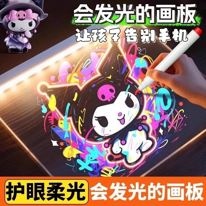 Prancheta de desenho brilhante crianças dupla face acrílico luminoso fluorescente criativo pintado à mão pintura pranche