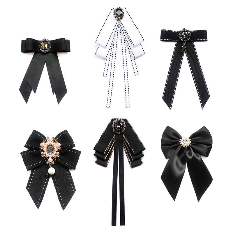 Colar flor feminino JK uniforme japonês gravata borboleta acessórios de roupas camisola camisa All-Match preto branco St