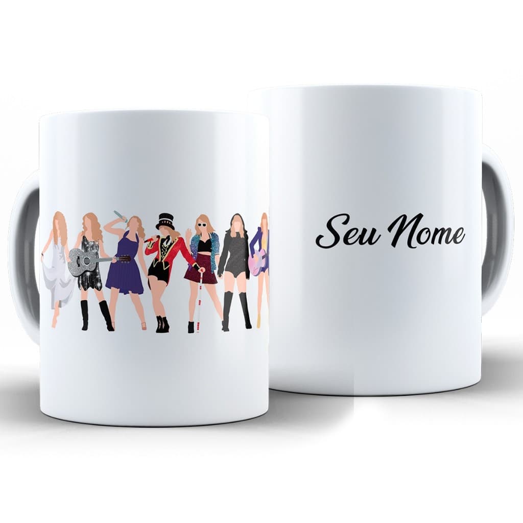 Caneca Taylor Swift + Caixa - Xícara Divertida 325ML Cerâmica