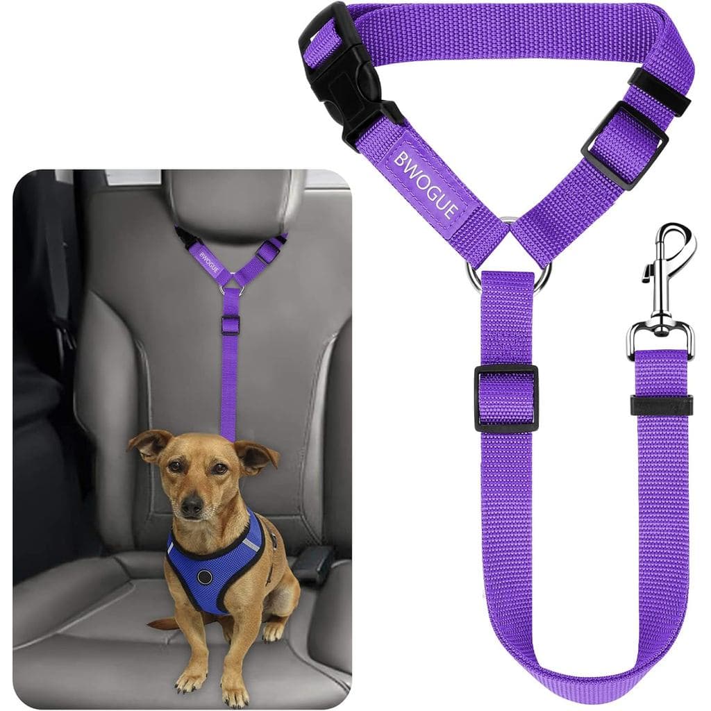 Cintos de Segurança para Cães e Gatos BWOGUE, Cinto de Segurança Ajustável para Encosto de Cabeça de Carro (1 Unidade)