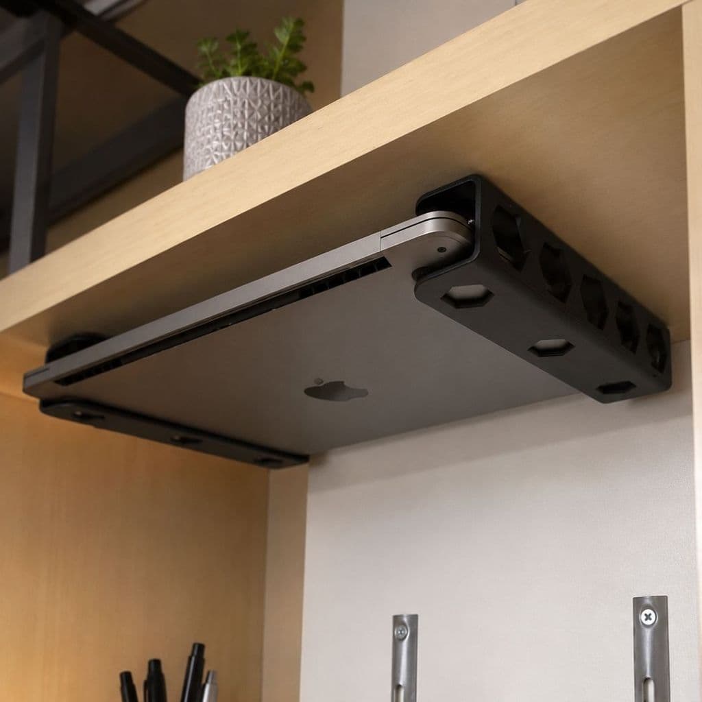 Suporte Notebook Suspenso Para Mesa Organizador Minimalista Premium Home Office Gamer Resistente