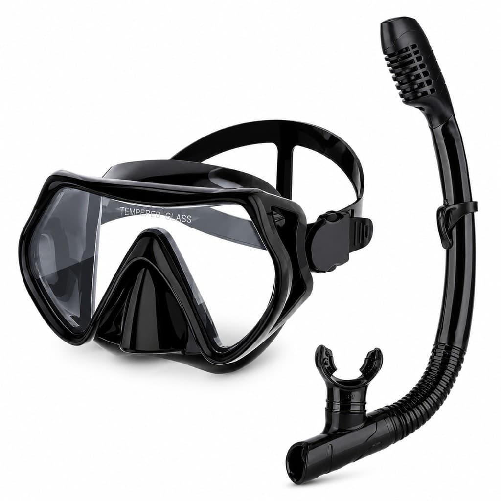 Kit Máscara Mergulho Snorkel Óculos Respirador Profissional Adulto Praia Piscina Ajustável Silicone