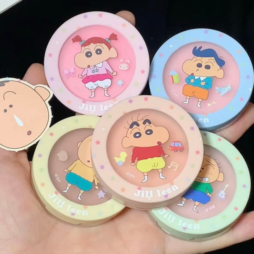 JILLLEEN Crayon Shin-Chan Co-Branded Monocromático Soft Mist Blush Palette Reparação de alto brilho Matte Brightening Ex