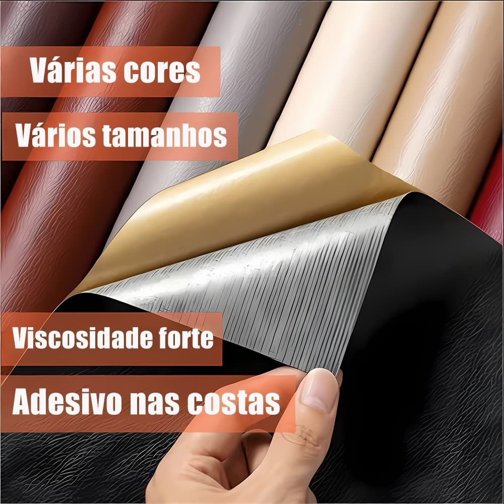 Couro Auto Adesivo para Reparo e Revestimento Sofá Bolsa Carro cadeira moveis 1,40 X 50CM