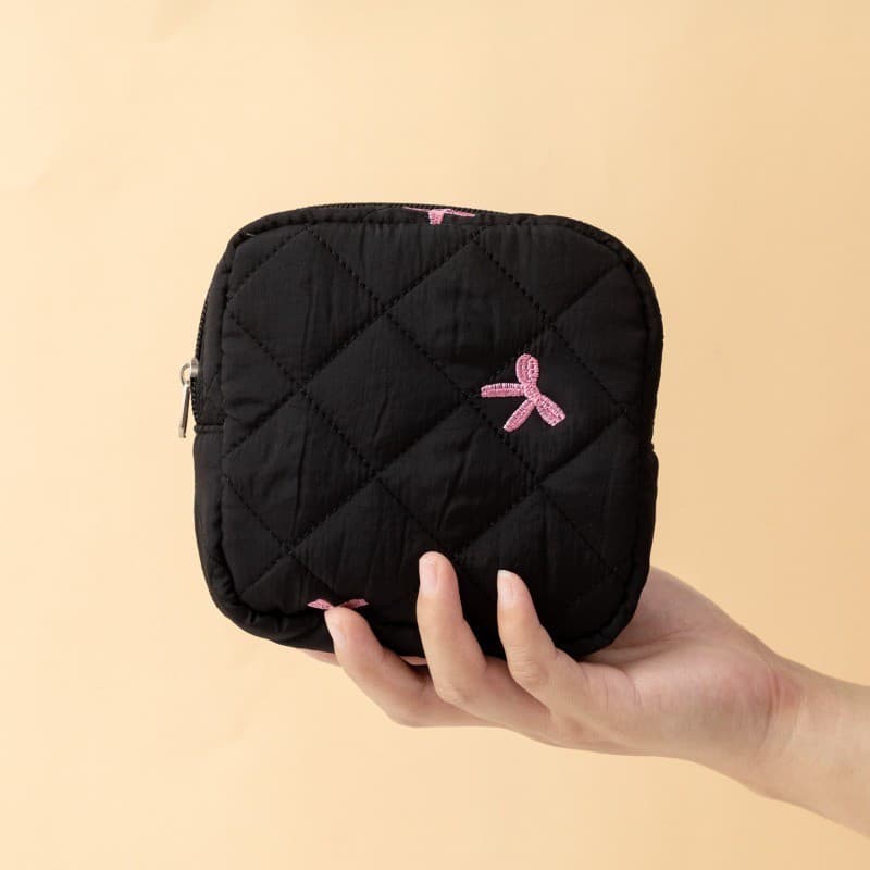 Bolsa de Armazenamento Absorvente para Absorventes Femininos com Laço, Pequena e Portátil para Maquiagem, Batom e Chaves