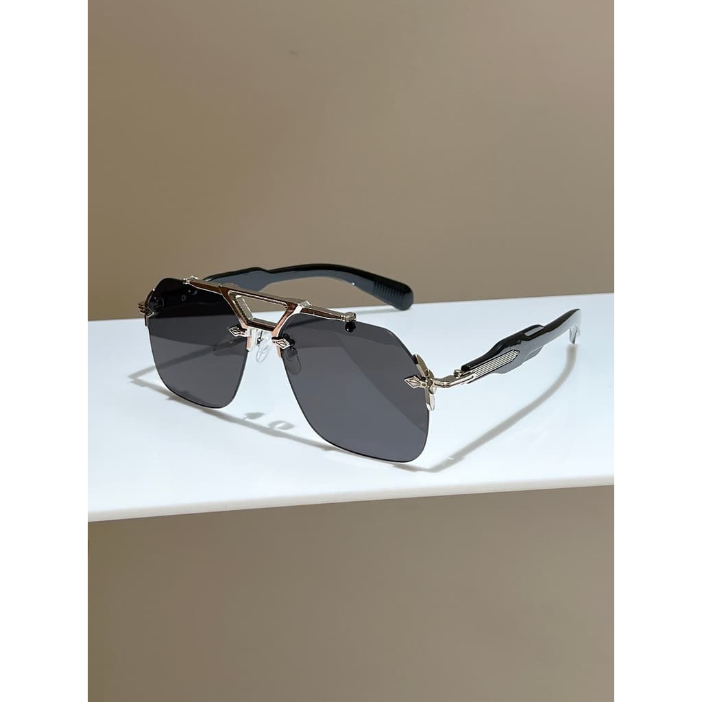 Nova luz High-End luxo All-Match corte borda sem moldura feixe duplo moda estilo óculos de sol estilo celebridade Retro