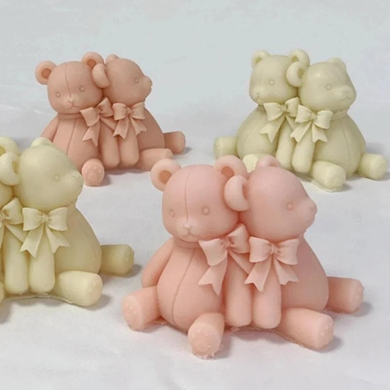 Molde De Silicone Com Padrão De Urso De Volta Para Trás , Vela Artesanal , Sabão , Gesso , Decoração , Moldes De Resina