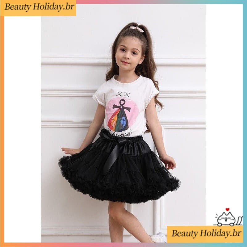Baby Girls Tulle THM Saia Bailarina Fofa Infantil De Ballet Para Festa Dança Princesa Clothes