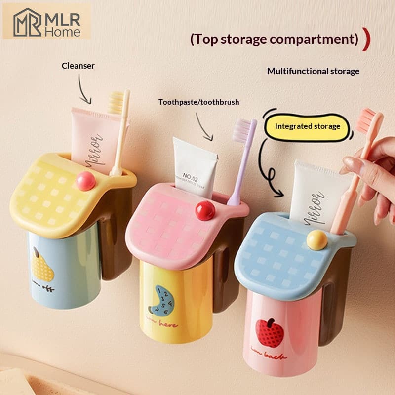 Suporte magnético forte para escova de dentes em formato de casa pequena, Rack de armazenamento/sem perfuração, fácil in