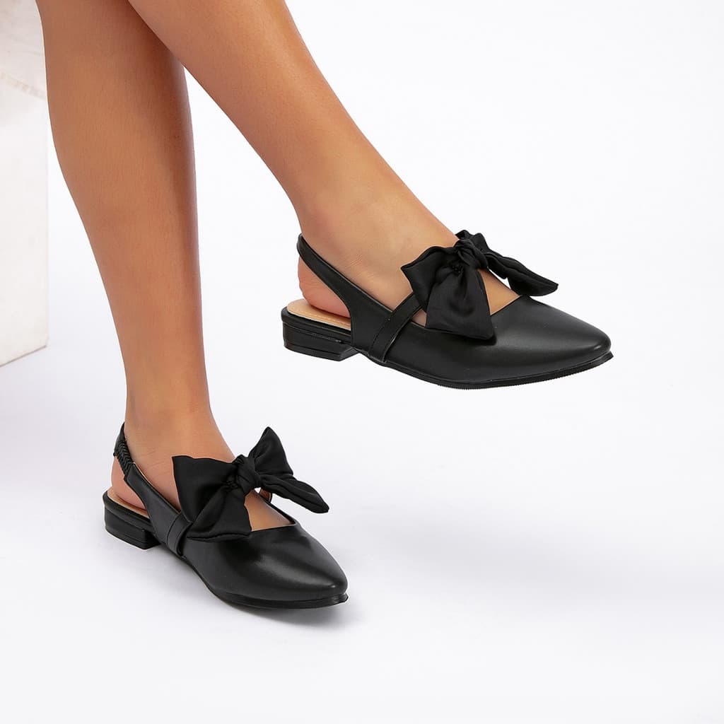 Sapatos de palha sapatos mocassins preto arco volta vazio elástico apontou Toe plana All-Match sapatos femininos