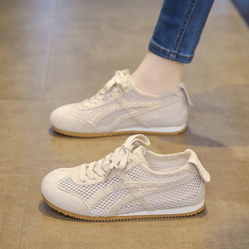 2026 verão novo estilo velho pequim sapatos de pano feminino sola macia respirável sapatos de malha ao ar livre leve ant