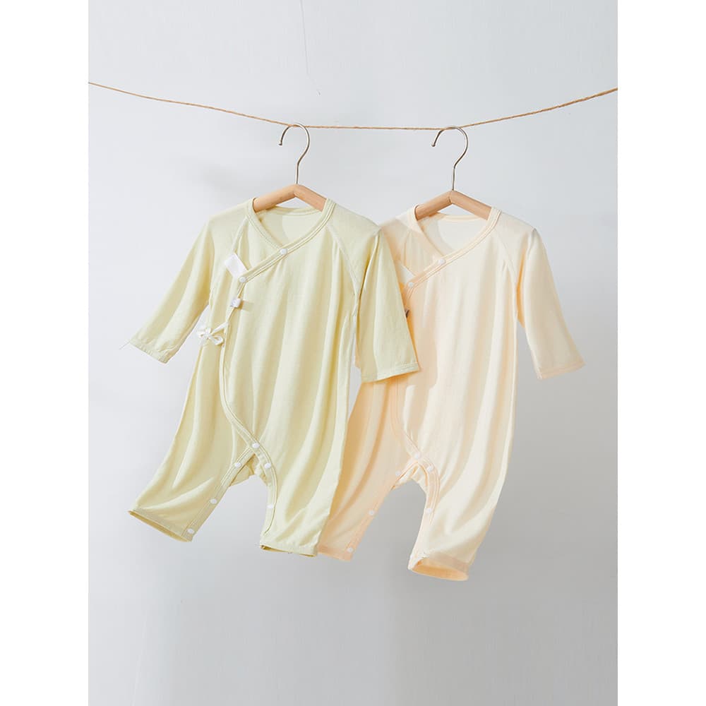 Roupas de borboleta para recém-nascidos de seda gelada, roupas de ar condicionado de verão, manga comprida, estilo fino,