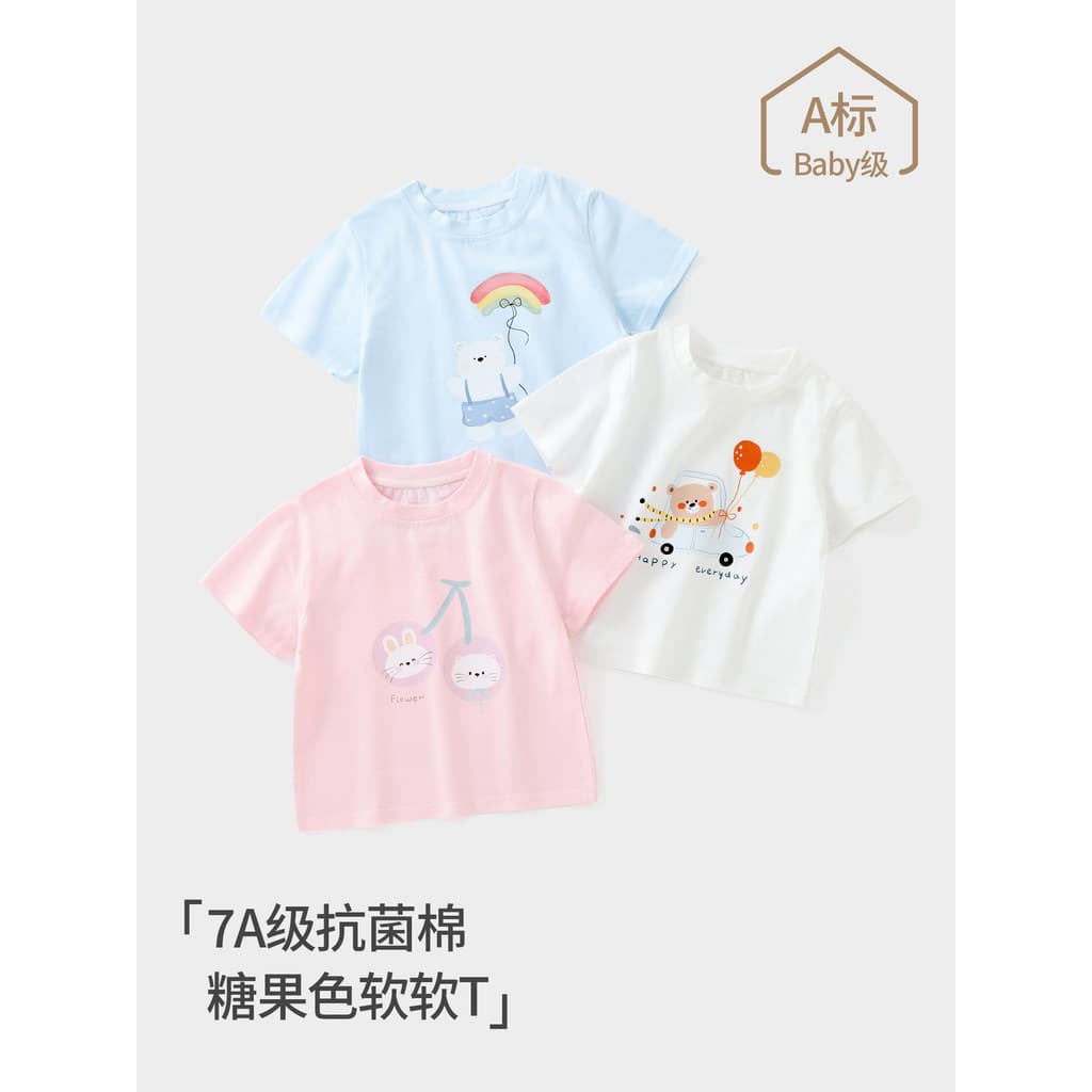 Crianças de manga curta camiseta verão fino topo bebê meia manga meninos meninas bebê camisa de fundo dos desenhos anima