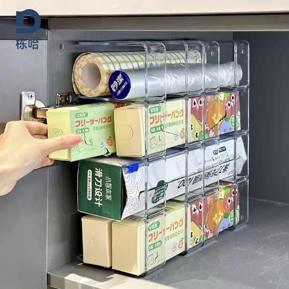Armazenamento de cozinha ferramenta útil economia de espaço armário multifuncional prateleira em camadas armário plástic