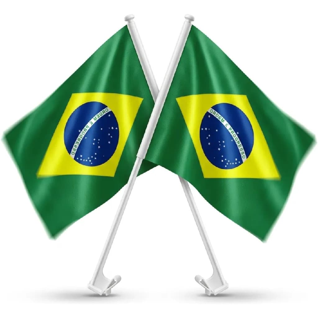 Kit 10 Bandeira Brasil P/ Vidro Janela Carro Copa Do Mundo