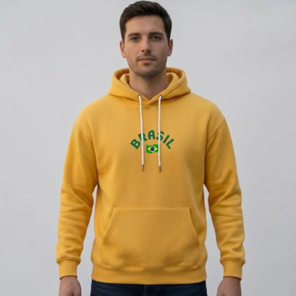 Moletom Do Brasil Flanelado Blusa De Frio Seleção Copa