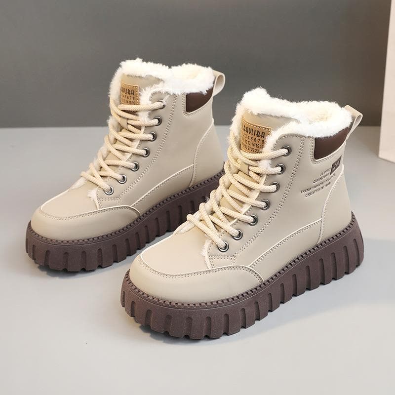2509 novo estilo 2026 inverno forro de lã Casual Martin botas aumentando sapatos de algodão quente rua tiro sapatos femi