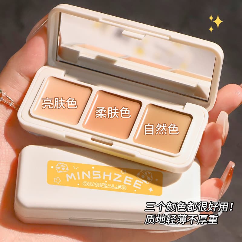 Ming Xizhi queijo Tricolor corretivo capa manchas rosto marcas de Acne círculos escuros modificado corretivo placa influ